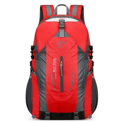 Red Lightweight Hiking Backpack - Waterproof Outdoor Travel & Camping Bag with Multi-Compartment Design