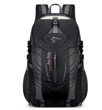Black Lightweight Hiking Backpack - Waterproof Outdoor Travel & Camping Bag with Multi-Compartment Design