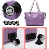 Pink Large Capacity Foldable Travel Bags with Wheels - Lightweight Waterproof Duffel Totes - Image 3