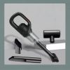 Black Portable Cordless Vacuum Cleaner - 120W, 10KPa Suction, 2000mAh Battery, Lightweight Design, with Soft Brush Attachment