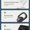 Black Portable Cordless Vacuum Cleaner - 120W, 10KPa Suction, 2000mAh Battery, Lightweight Design, with Soft Brush Attachment - Image 5