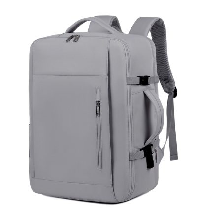 Gray Expandable Backpack with USB Port - Multi-Functional Outdoor, Commuter & Laptop Bag