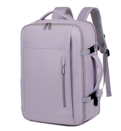 Purple Expandable Backpack with USB Port - Multi-Functional Outdoor, Commuter & Laptop Bag