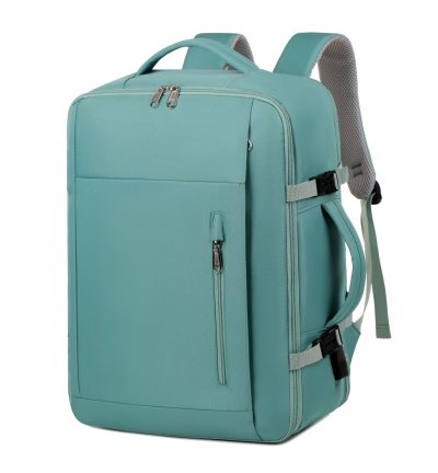 Green Expandable Backpack with USB Port - Multi-Functional Outdoor, Commuter & Laptop Bag