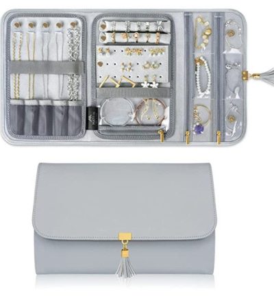 Foldable Jewelry Storage Travel Organizer - Portable Multi-Compartment Jewelry Case for Rings, Earrings, and More