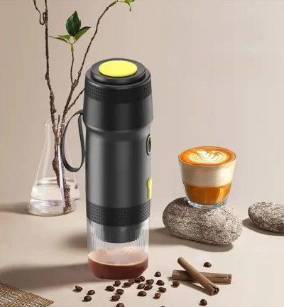 Black Portable Fully Automatic Espresso Coffee Machine - Universal 3-in-1 Capsule, Coffee Powder & Espresso Maker