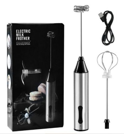 Rechargeable Electric Milk Frother, Handheld Foam Maker, Coffee Frothing Wand, Whisk for Milk, Coffee, and Baking