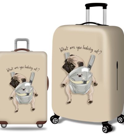 L 25-28 Inch Elastic Luggage Cover with Zipper, Travel Suitcase Protector, Scratch Resistant Luggage Cover