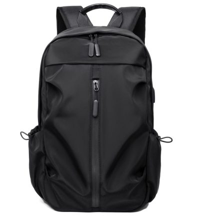 Black Business Casual Laptop Backpack with USB Charging Port - Travel, Work, and Student Use