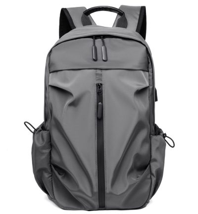 Grey Business Casual Laptop Backpack with USB Charging Port - Travel, Work, and Student Use