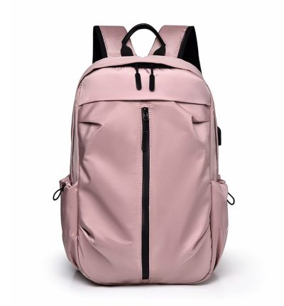 Pink Business Casual Laptop Backpack with USB Charging Port - Travel, Work, and Student Use