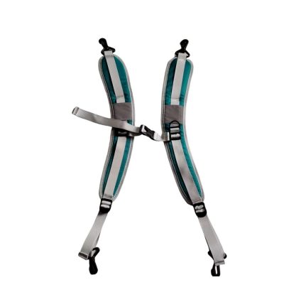 Green Adjustable Reflective Double Harness with Clips - Versatile Shoulder Strap for Backpacks and Outdoor Gear