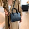 Light Brown Elegant Faux Crocodile Leather Handbag - Stylish Tote Bag with Adjustable Strap - Image 3