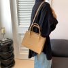 Light Brown Elegant Faux Crocodile Leather Handbag - Stylish Tote Bag with Adjustable Strap - Image 4