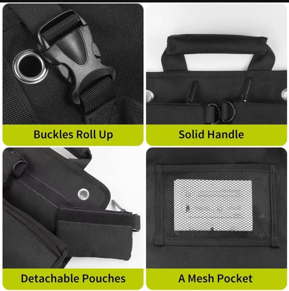 Heavy-Duty Tool Organizer Roll with Detachable Pouches - Image 4