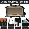 Pink Stylish Canvas Briefcase Tote Bag with Large Capacity for Women - Image 6