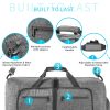 Grey Large Foldable Travel Duffel Bag with Shoe Compartment and Carry Pouch - Lightweight, Durable, and Spacious - Image 2