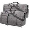 Grey Large Foldable Travel Duffel Bag with Shoe Compartment and Carry Pouch - Lightweight, Durable, and Spacious - Image 3