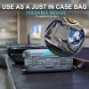 Grey Large Foldable Travel Duffel Bag with Shoe Compartment and Carry Pouch - Lightweight, Durable, and Spacious - Image 4
