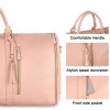 Blue Stripe Convertible Garment Duffel Bag with Leather Accents - Travel Weekender Bag for Suits and Dresses - Image 4