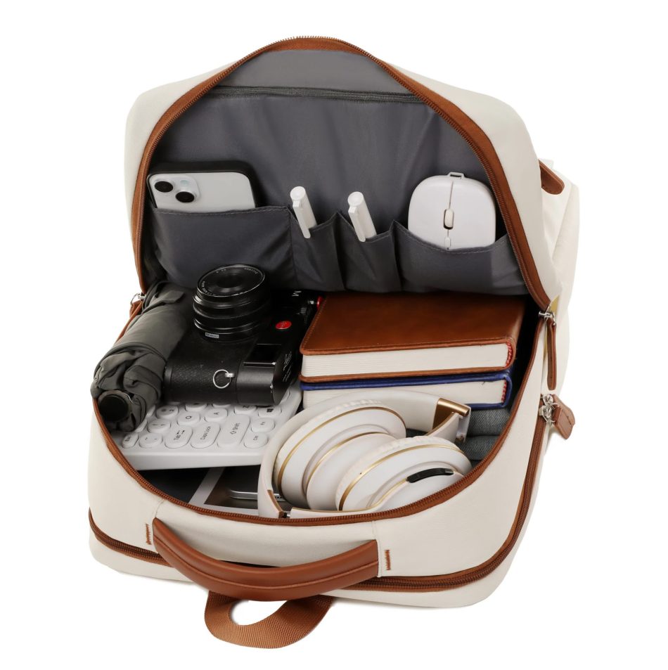 Black Minimalist USB Charging Laptop Backpack - Elegant and Spacious Travel Bag - Image 2