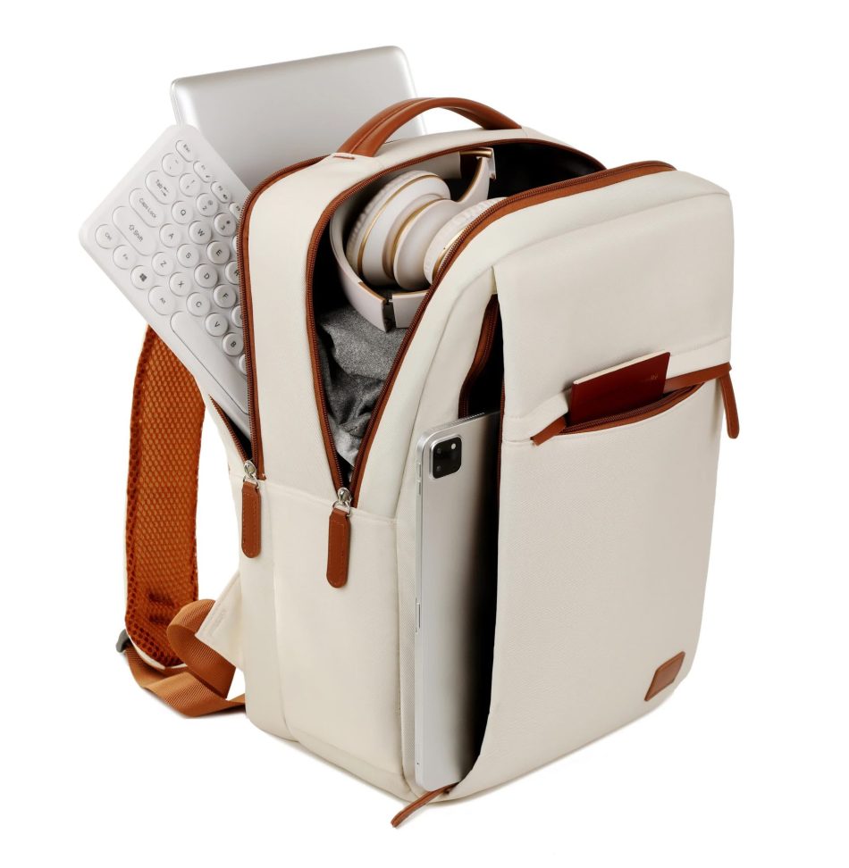 Black Minimalist USB Charging Laptop Backpack - Elegant and Spacious Travel Bag - Image 3