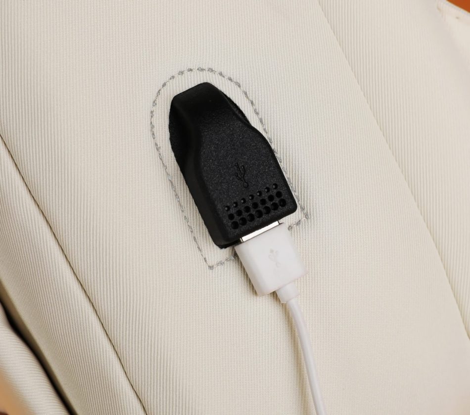 Black Minimalist USB Charging Laptop Backpack - Elegant and Spacious Travel Bag - Image 4
