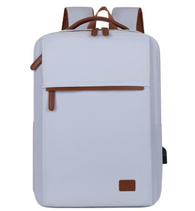 Blue Minimalist USB Charging Laptop Backpack - Elegant and Spacious Travel Bag