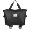 Black Large Capacity Travel Bag with Expandable Design, Waterproof & Wet-Dry Separation, 360° Spinner Wheels - Ideal for Students, Business, and Maternity