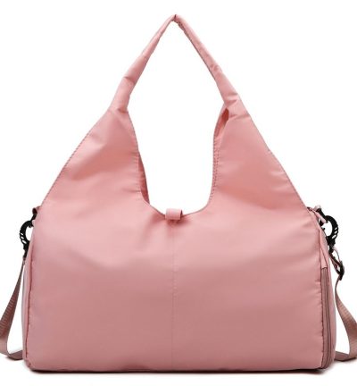 Pink Oxford Fabric Women's Shoulder Bag, Large Capacity Yoga & Gym Bag with Separate Shoe Compartment - Stylish & Functional Sport Bag