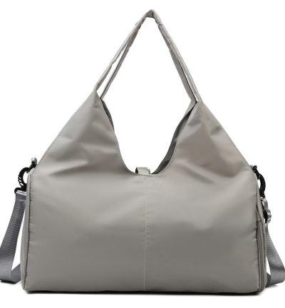 Grey Oxford Fabric Women's Shoulder Bag, Large Capacity Yoga & Gym Bag with Separate Shoe Compartment - Stylish & Functional Sport Bag