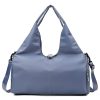 Blue Oxford Fabric Women's Shoulder Bag, Large Capacity Yoga & Gym Bag with Separate Shoe Compartment - Stylish & Functional Sport Bag
