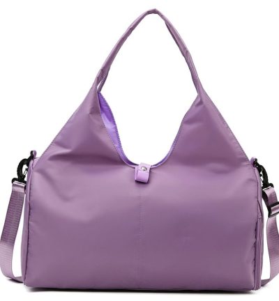 Purple Oxford Fabric Women's Shoulder Bag, Large Capacity Yoga & Gym Bag with Separate Shoe Compartment - Stylish & Functional Sport Bag