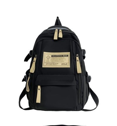 Black Stylish and Simple Backpack for High School and College Students – Trendy Women’s Casual Backpack for Travel and Daily Use