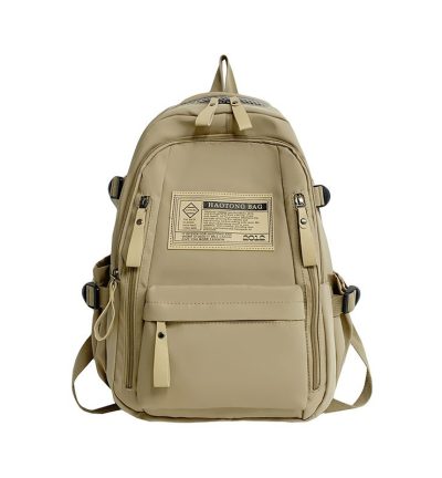 Khaki Stylish and Simple Backpack for High School and College Students – Trendy Women’s Casual Backpack for Travel and Daily Use