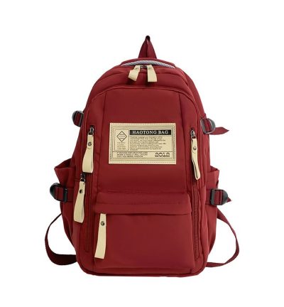 Red Stylish and Simple Backpack for High School and College Students – Trendy Women’s Casual Backpack for Travel and Daily Use