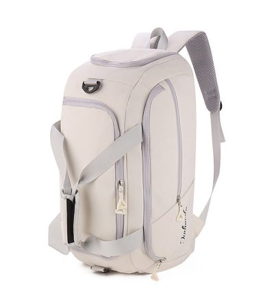 White Large Capacity Travel Backpack – Multi-Function Carry-On Bag for Clothes, Luggage Storage, and Business Trips