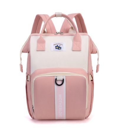 Pink New Large Capacity Mommy Bag – Portable and Lightweight Multi-Function Diaper Backpack, Stylish Baby and Mom Storage Bag