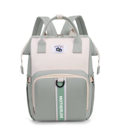 Green New Large Capacity Mommy Bag – Portable and Lightweight Multi-Function Diaper Backpack, Stylish Baby and Mom Storage Bag