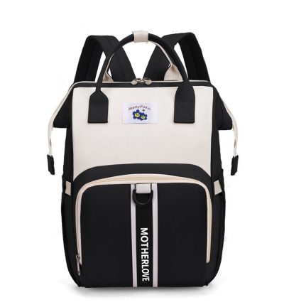 Black New Large Capacity Mommy Bag – Portable and Lightweight Multi-Function Diaper Backpack, Stylish Baby and Mom Storage Bag