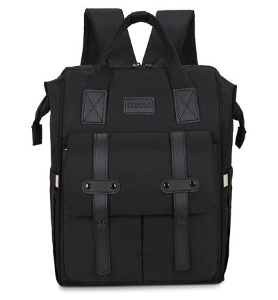 Black Fashionable Multi-Function Mommy Bag – Large Capacity Diaper Tote and Backpack for Moms, Ideal for Travel and Everyday Use
