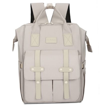 White Fashionable Multi-Function Mommy Bag - Large Capacity Diaper Tote and Backpack for Moms, Ideal for Travel and Everyday Use