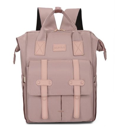 Pink Fashionable Multi-Function Mommy Bag - Large Capacity Diaper Tote and Backpack for Moms, Ideal for Travel and Everyday Use