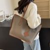 Grey New Large Capacity Tote Bag - Simple, Versatile Handbag for Casual Outings, Lightweight and Stylish - Image 3