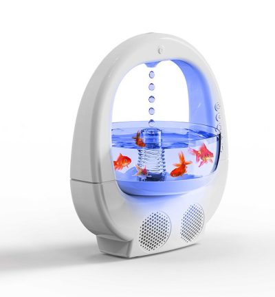 White 3 In 1 Anti-Gravity Humidifier Multifunctional Aromatherapy Machine Bluetooth-compatible Speaker Fish Tank Ambient Light