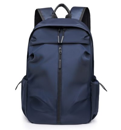 Dark Blue Casual Korean Style Backpack - Versatile Laptop Bag for Students, Business, and Travel - Fashionable and Practical