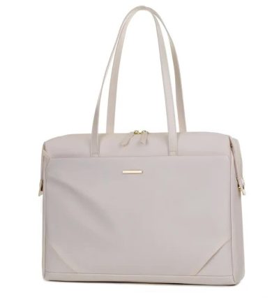 White Women’s Work Tote Bag – New Fashionable Laptop Bag, Large Capacity Business Briefcase, Commute & Office Tote