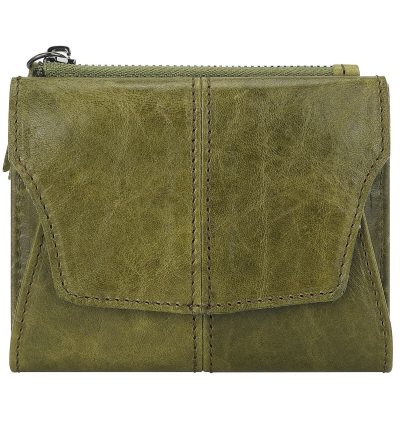 Olive Green Genuine Leather Women's Wallet - Multifunctional Coin & Card Holder, Fashionable Card Box in Top-Grade Cowhide