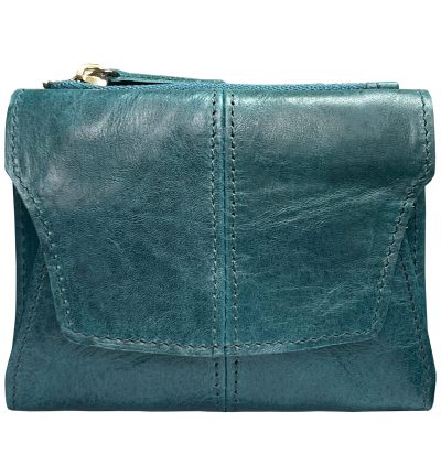 Ocean Blue Genuine Leather Women's Wallet - Multifunctional Coin & Card Holder, Fashionable Card Box in Top-Grade Cowhide