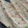 Black Summer Woven Handbag - Hollow Straw Beach Tote with Colorful Beads, Lazy Style, Large Capacity Shoulder Bag for Vacation - Image 3